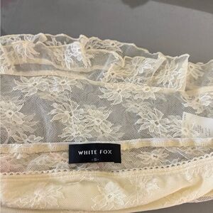 White Fox Boutique Cream Lace Crop Top